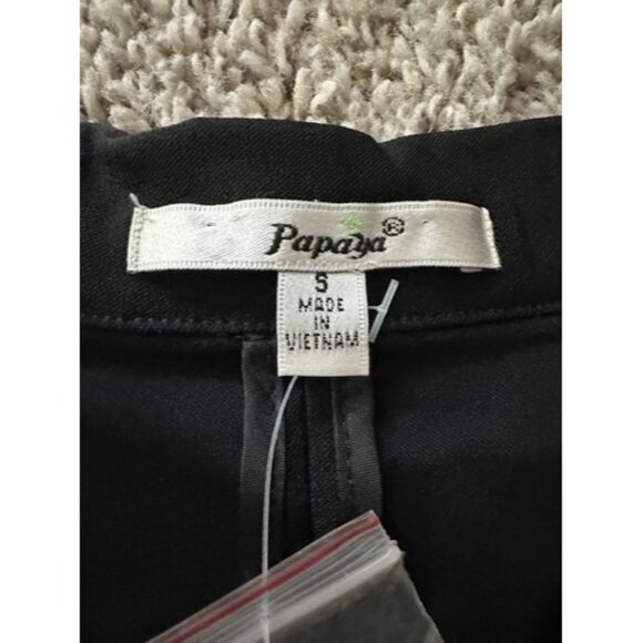 Papaya Basic Solid Black Long Sleeve Single Button Blazer Jacket Size Small New - Picture 6 of 12